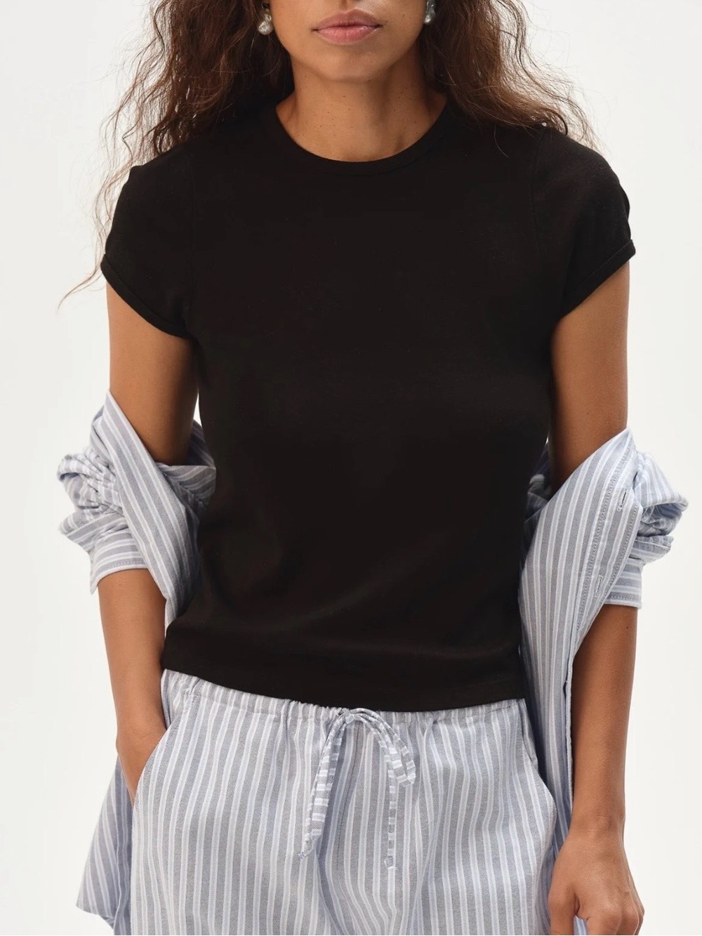 DONNI. Baby Rib Baby Tee black